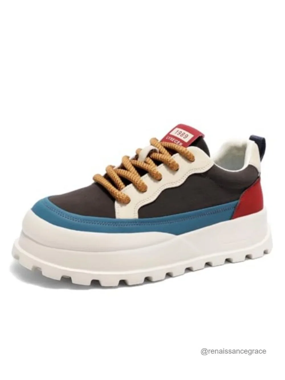 Men's Retro Platform Sneakers Chunky Lace-up Casual Walking Shoes